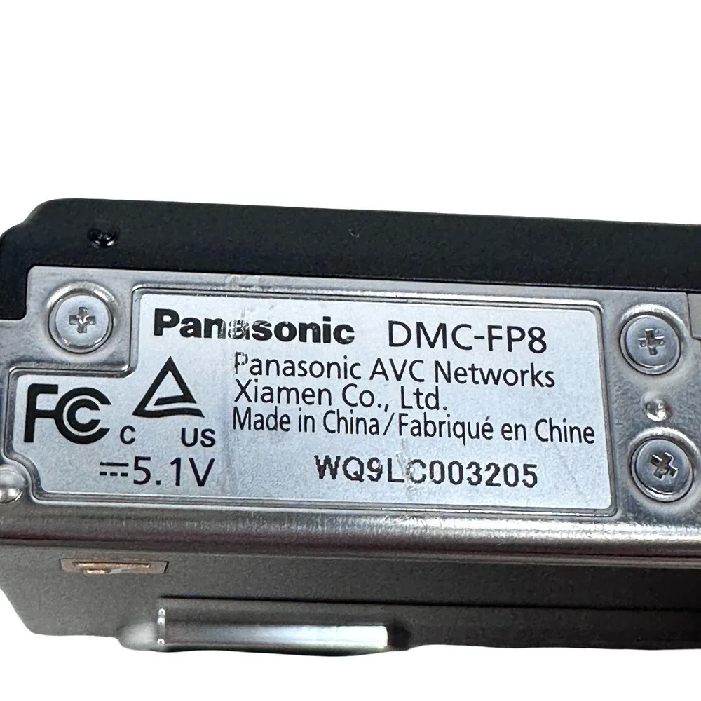 Panasonic Lumix DMC-FP8 12.1MP Digital Camera Black Leica Lens Charger Battery